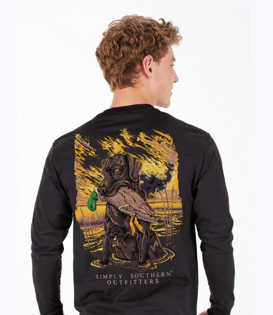 SIMPLY SOUTHERN SWAMP DOG BLACK LONG SLEEVE