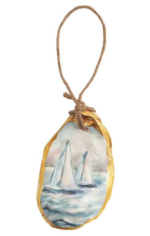 OYSTER BOAT SCENE ORNAMENT