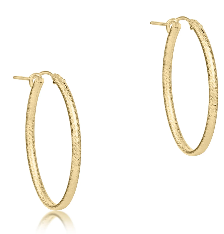 ENEWTON OVAL GOLD 1" HOOP TEXTURED