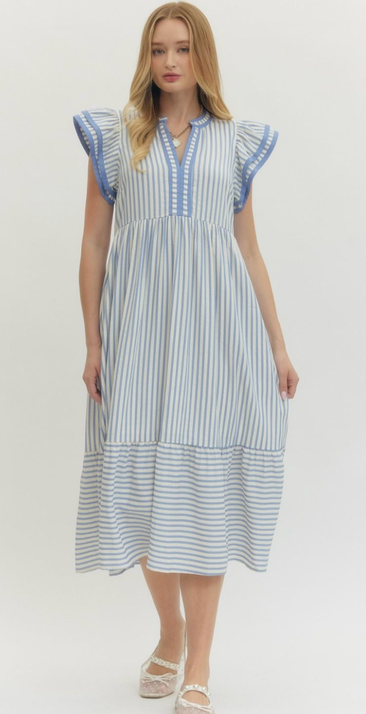 RUFFLE DRESS LIGHT BLUE