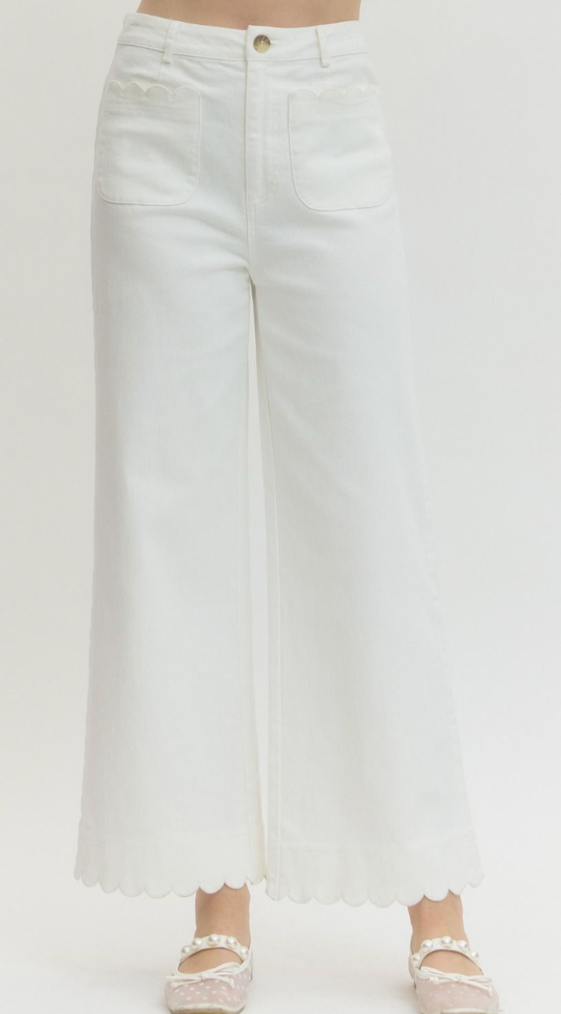 HIGH WAIST WIDE LEG PANT WHITE