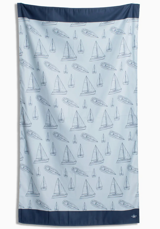 SET SAIL GIANT BEACH TOWEL LIGHT BLUE/NAVY 40 X 70