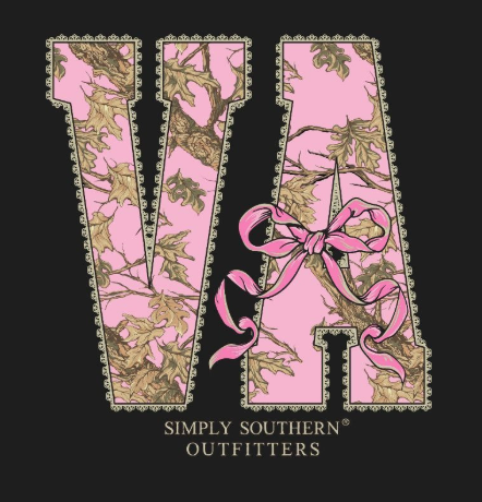 SIMPLY SOUTHERN STATE VA BLACK SHORT SLEEVE