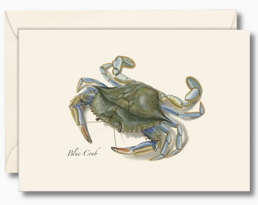 BLUE CRAB NOTECARD SET 8 CARDS & ENVELOPES