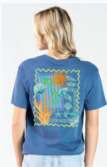 SIMPLY SOUTHERN REEF OVERCAST MINERAL WASH SHORT SLEEVE