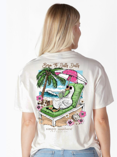 SIMPLY SOUTHERN DILLY DALLY OYSTER SHORT SLEEVE