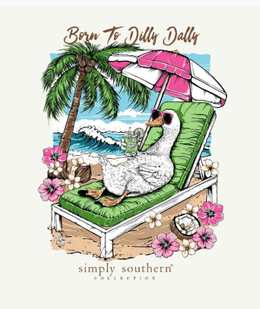 SIMPLY SOUTHERN DILLY DALLY OYSTER SHORT SLEEVE