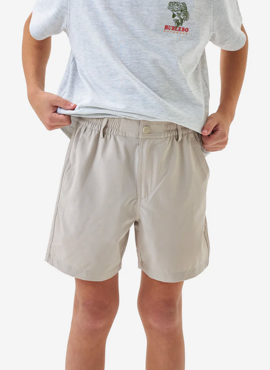 BURLEBO YOUTH EVERYDAY SHORT LIGHT KHAKI OLD GLORY POCKET
