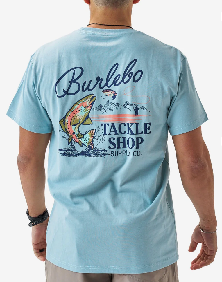 BURLEBO TACKLE SHOP HEATHER SKY BLUE SHORT SLEEVE
