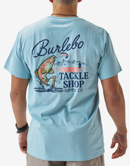 BURLEBO TACKLE SHOP HEATHER SKY BLUE SHORT SLEEVE