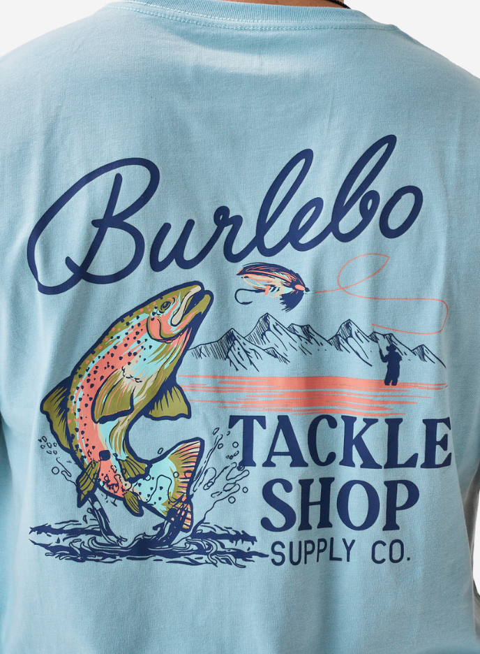 BURLEBO TACKLE SHOP HEATHER SKY BLUE SHORT SLEEVE