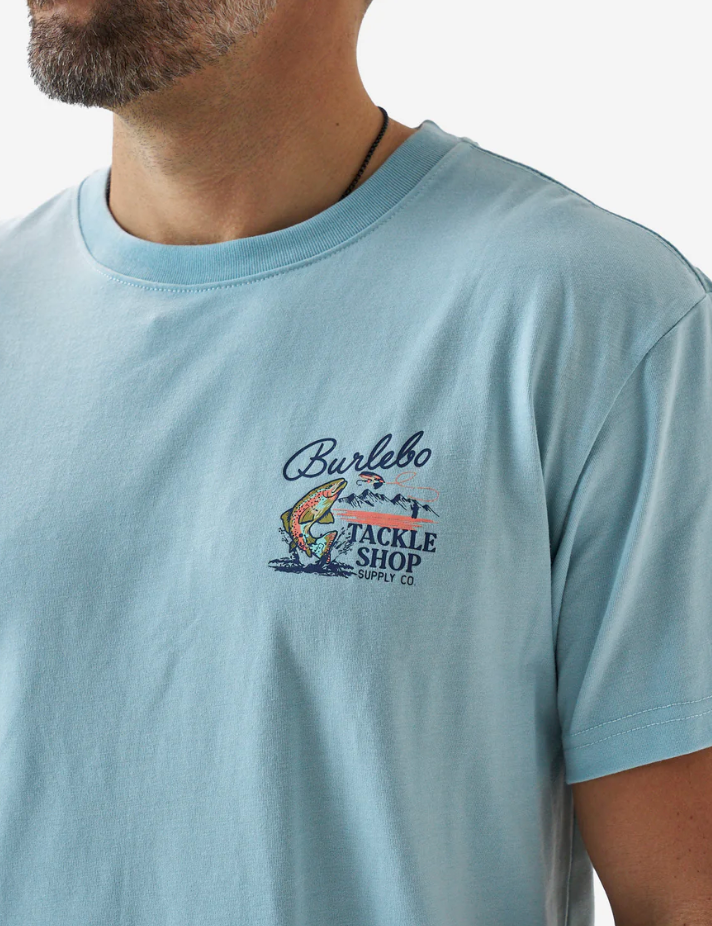 BURLEBO TACKLE SHOP HEATHER SKY BLUE SHORT SLEEVE