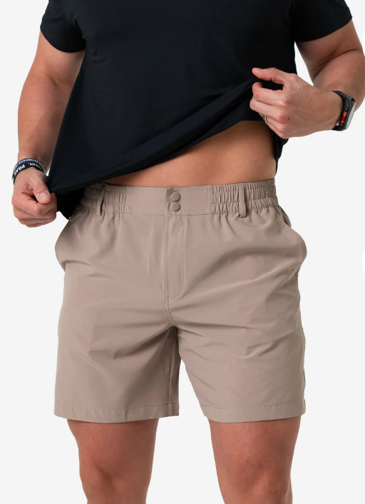 BURLEBO EVERY DAY SHORT COBBLESTONE KHAKI DUCK HUNT POCKET 7"