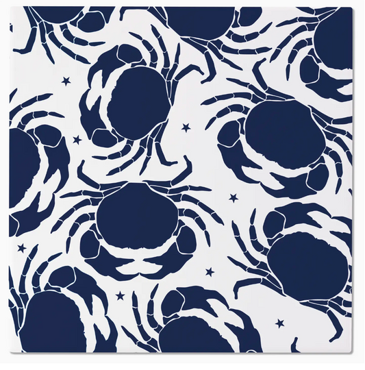 NAVY CRABS 8" SQUARE CERAMIC TRIVET