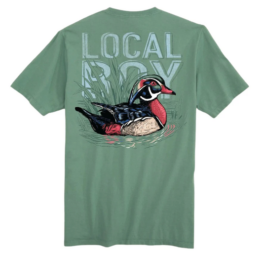 LOCAL BOY YOUTH WOOD DUCK SS TEE LIGHT GREEN