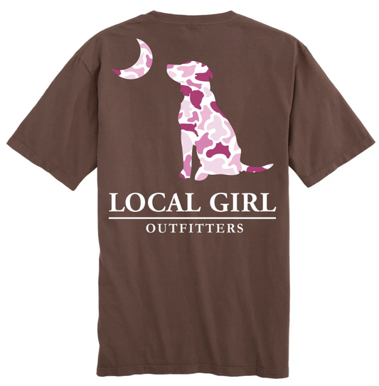 LOCAL GIRL PINK LCF DOG & MOON SS TEE ESPRESSO