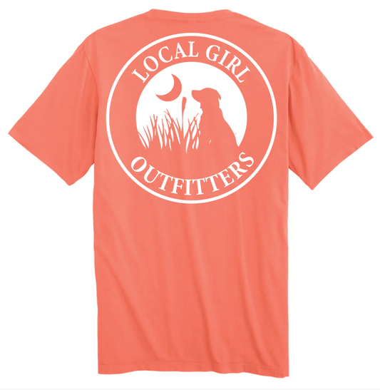 LOCAL GIRL ORIGINAL SS TEE BRIGHT SALMON