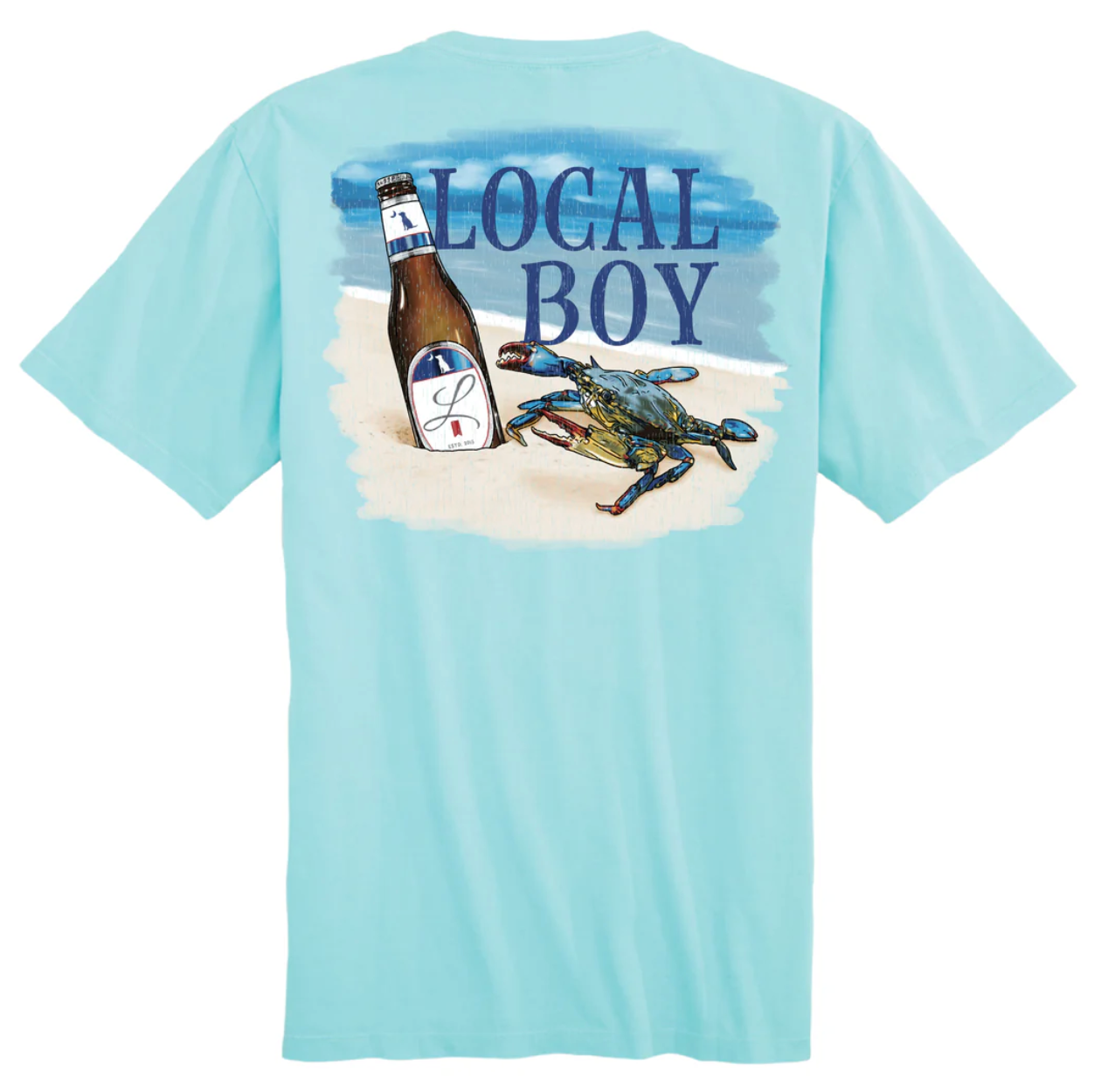 LOCAL BOY SANDY CRAB SS TEE AQUA