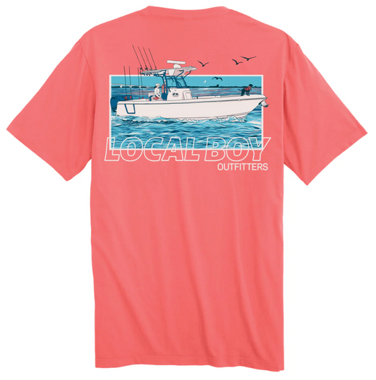 LOCAL BOY CENTER CONSOLE SS TEE CORAL