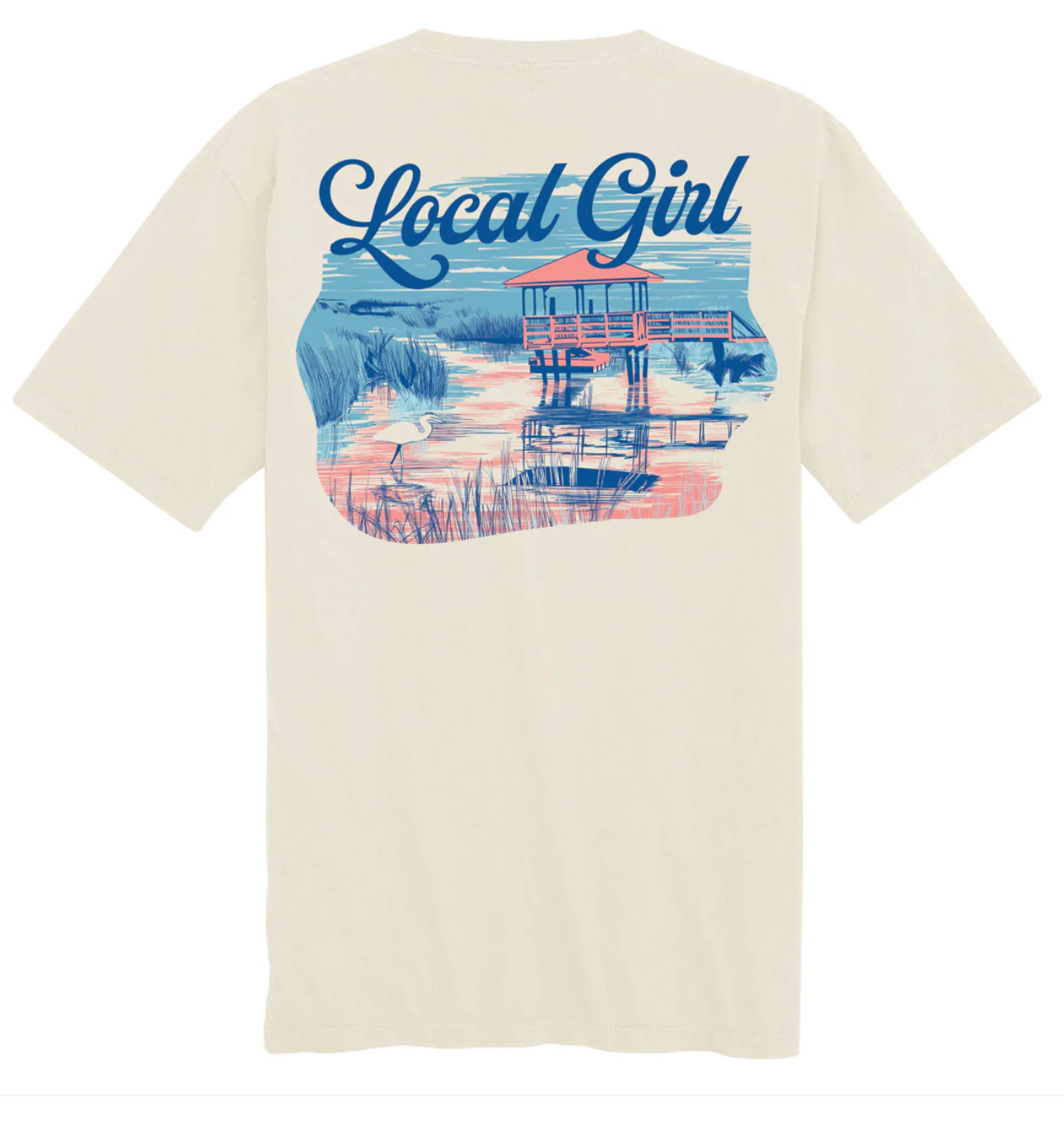 LOCAL GIRL HERON MARSH SS TEE IVORY