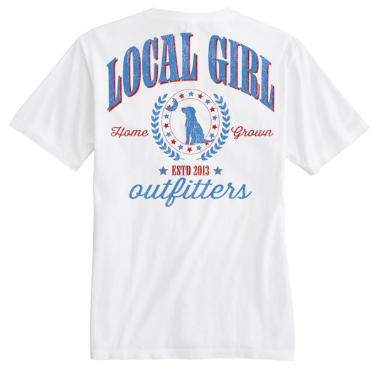LOCAL GIRL VINTAGE USA SS TEE WHITE