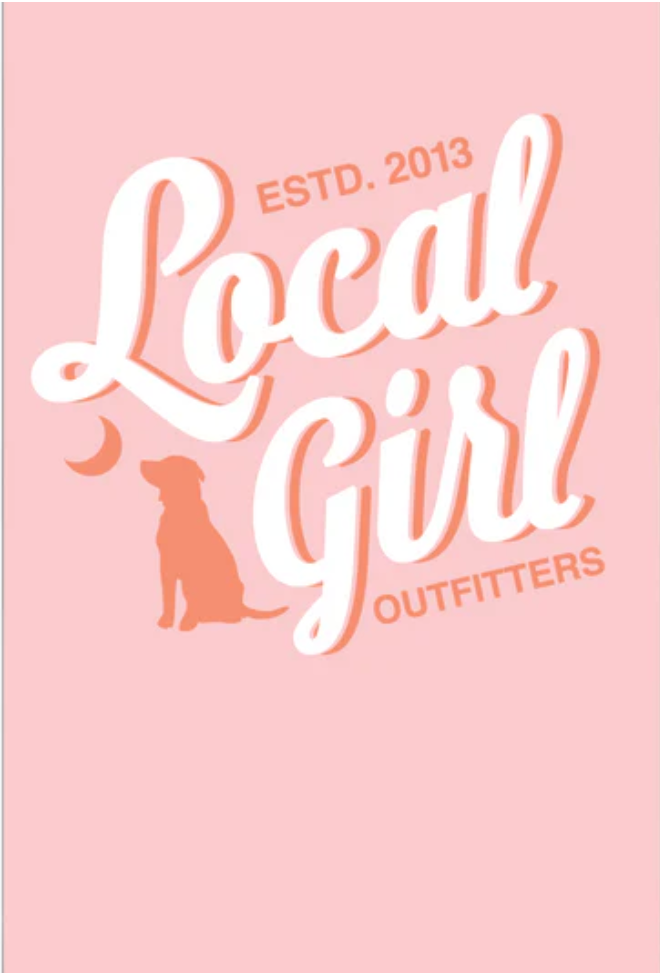 LOCAL GIRL STACKED SCRIPT SLIM KOOZIE BABY PINK
