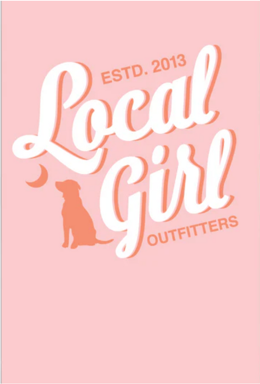 LOCAL GIRL STACKED SCRIPT SLIM KOOZIE BABY PINK