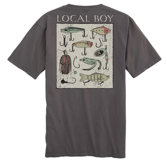 LOCAL BOY YOUTH TACKLE BOX SS TEE GRAY