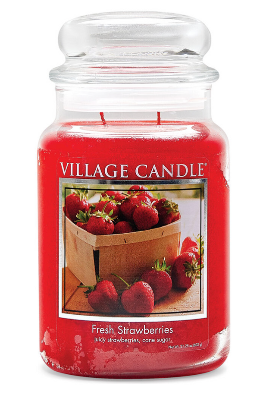 VILLAGE CANDLE FRESH STRAWBERRIES TRADITION LARGE