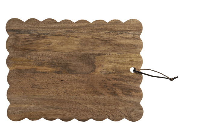 LARGE SCALLOPED WOOD BOARD