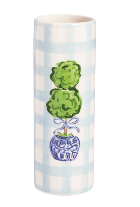 GINGHAM TOPIARY STEM VASE
