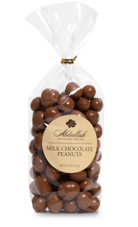 ABDALLAH 9 OZ BAG MILK CHOCOLATE COVERED PEANUTS