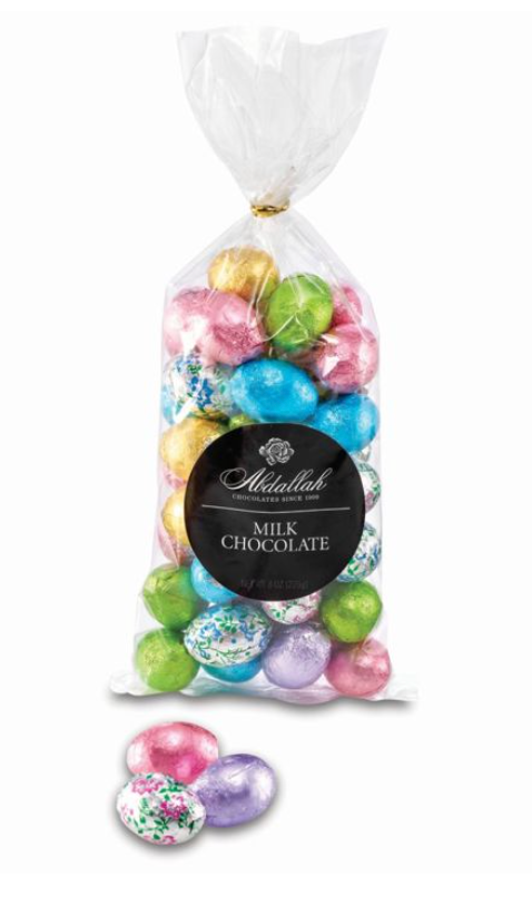 ABDALLAH 8 OZ MILK CHOCOLATE EGGS BAG FOILED