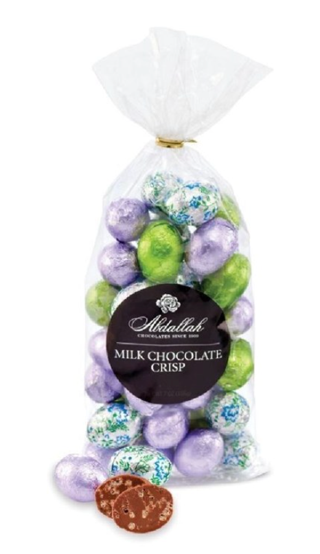 ABDALLAH 7 OZ CRISP MILK CHOCOLATE EGGS FOILED
