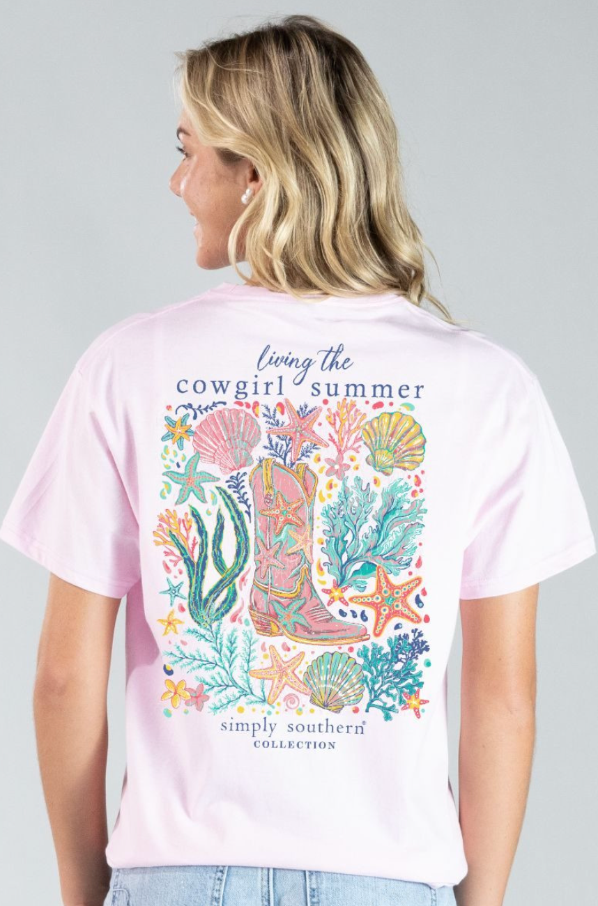 SIMPLY SOUTHERN COWGIRL PEONY SHORT SLEEVE