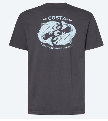 COSTA CATCH RELEASE REPEAT WASHED BLACK SHORT SLEEVE