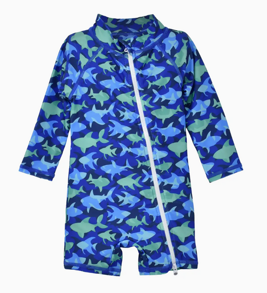KIDS UPF50+ SHORTIE SURF SWIMSUIT FOR BOYS MAKO REEF