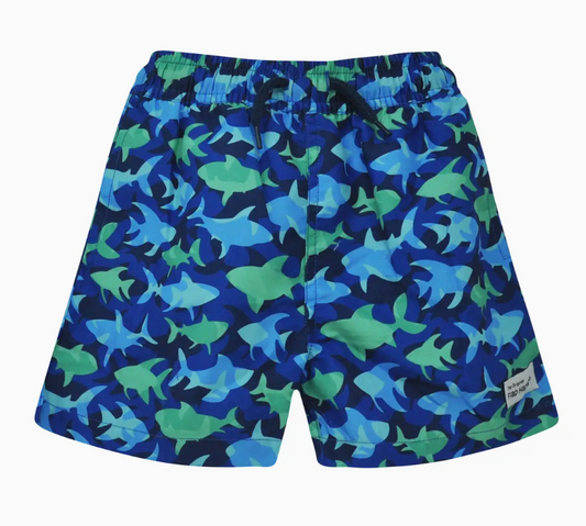 KIDS UPF50+ WESLEY SWIM TRUNKS WITH MESH LINER FOR BOYS MAKO REEF