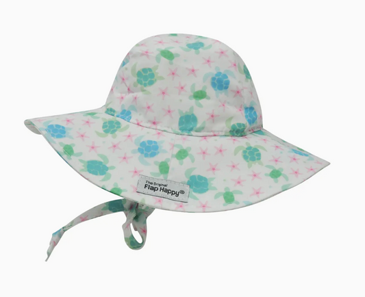 KIDS UPF50+ GIRLS FLOPPY SUMMER SUN HAT STARRY SEA TURTLE