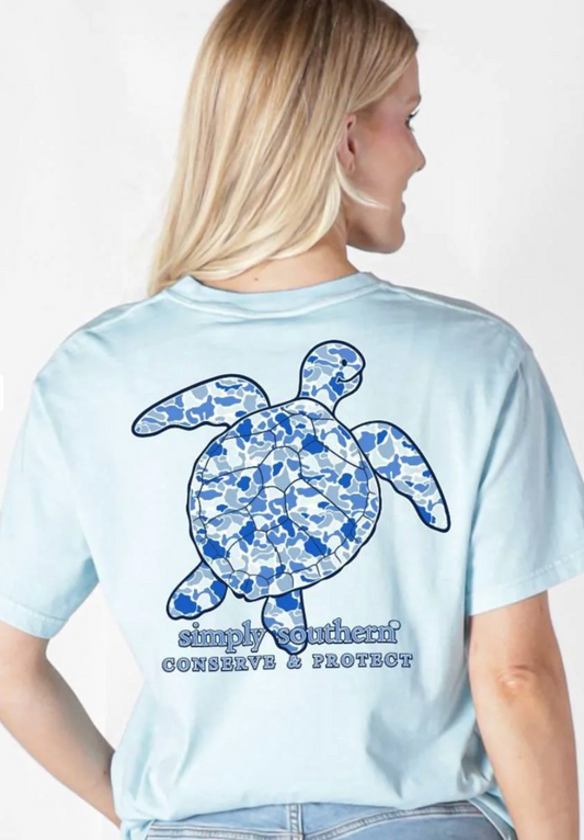 SIMPLY SOUTHERN TRACK BLUE CAMO ICE SHORT SLEEVE