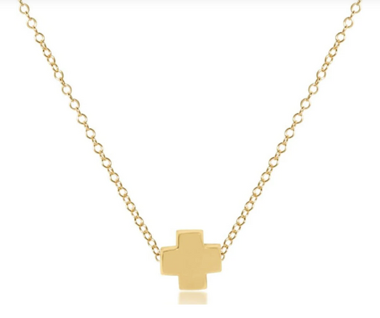 ENEWTON EGIRL 14" NECKLACE GOLD SIGNATURE CROSS GOLD