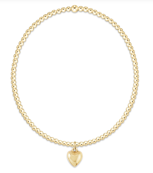 ENEWTON CLASSIC GOLD 2MM BRACELET LOVE PLUSH SMALL GOLD CHARM