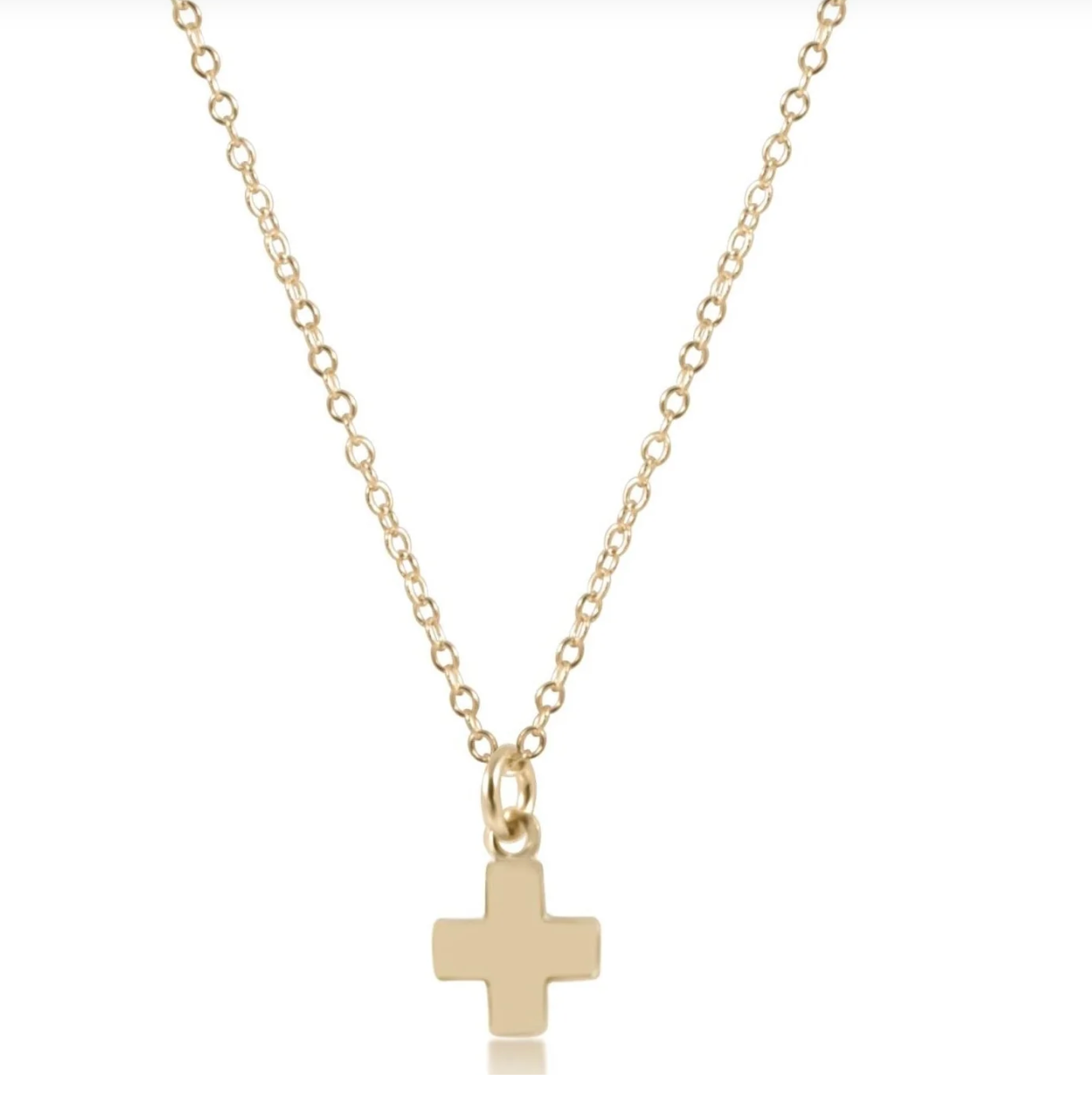ENEWTON 16" NECKLACE GOLD SIGNATURE CROSS SMALL GOLD CHARM