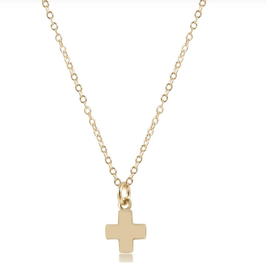 ENEWTON 16" NECKLACE GOLD SIGNATURE CROSS SMALL GOLD CHARM