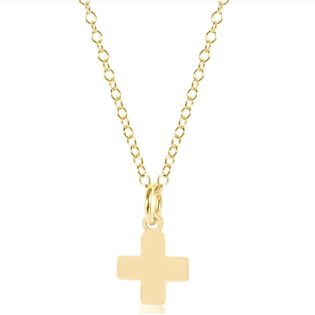 ENEWTON 16" NECKLACE GOLD SIGNATURE CROSS GOLD CHARM