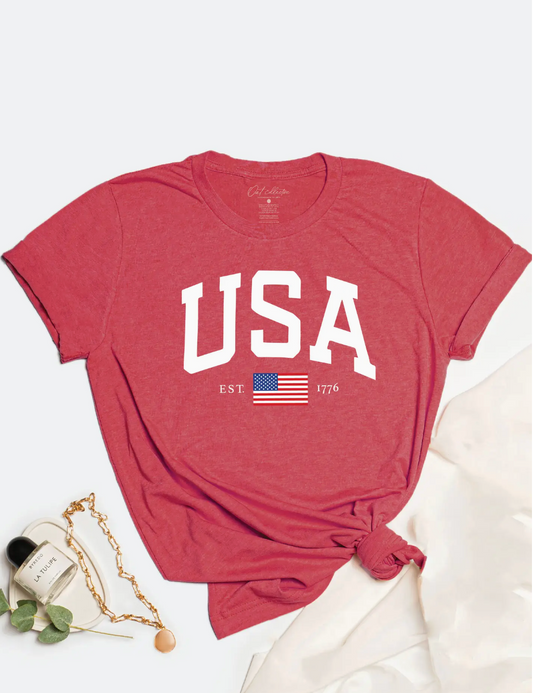 USA EST 1776 GRAPHIC SHORT SLEEVE