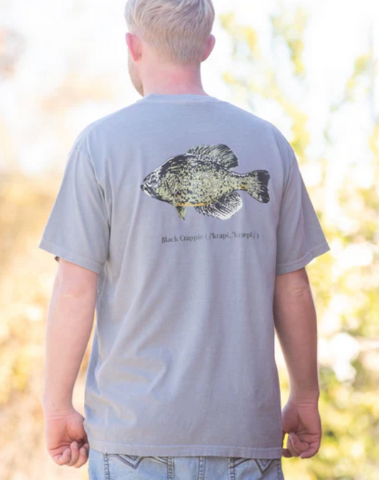 OLD SOUTH CRAPPIE FISH SHORT SLEEVE GRANITE