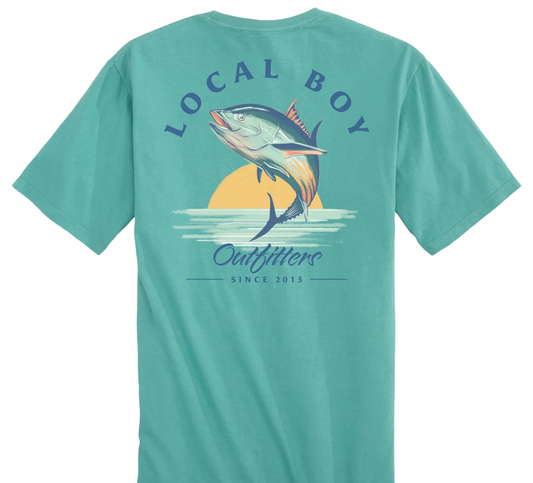 LOCAL BOY OUTFITTERS SUNSET TUNA SS TEE SEAFOAM