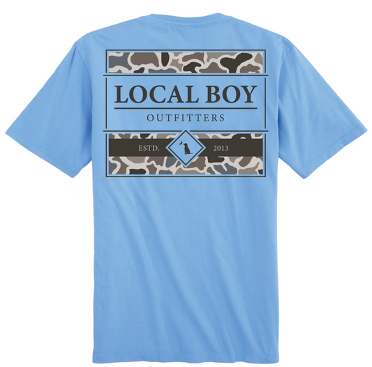 LOCAL BOY FRAMED FILL SS TEE WASHED DENIM