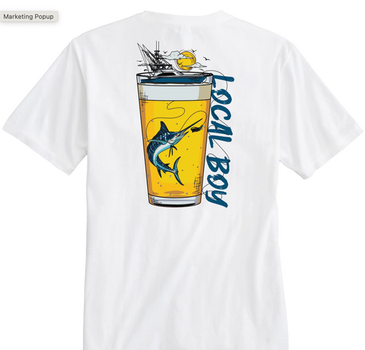 LOCAL BOY SEA BREW SS TEE WHITE